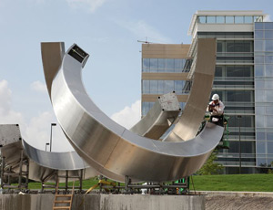 Installation of the Synergy sculpture